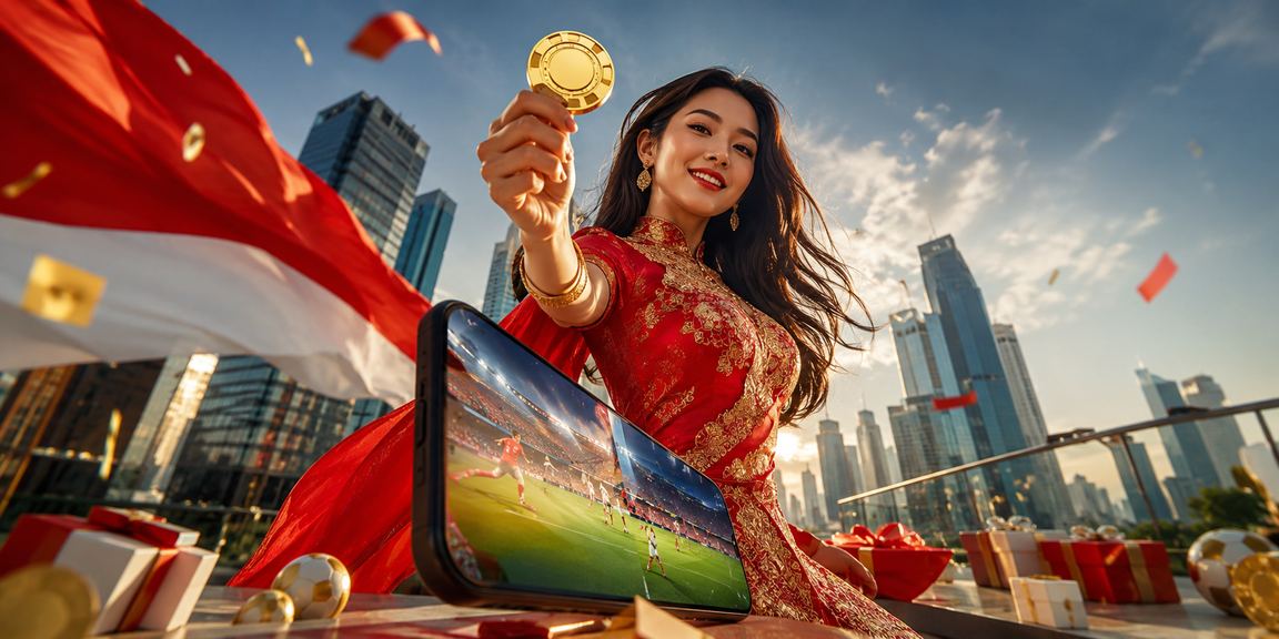 Suasana festival olahraga yang meriah dengan aktivitas sports betting di platform digital